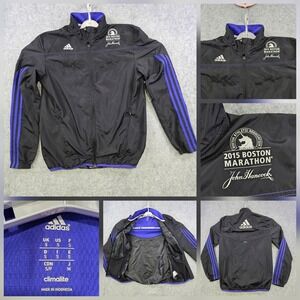 Adidas Jacket Mens Small Black 2015 Boston Marathon Response Running BAA